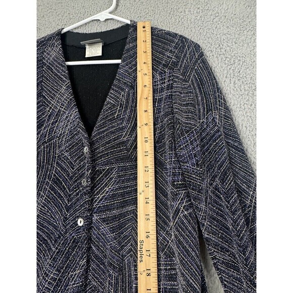 Vintage Rabbit Designs Dress Cardigan Set Womens 12M Blue Metallic Stretch USA - Picture 6 of 16